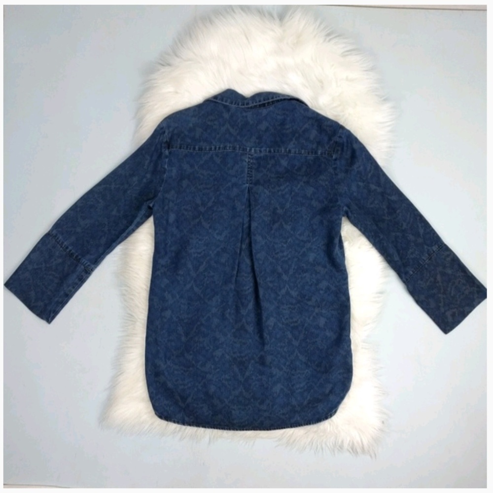 Cloth & Stone for Anthro Printed Chambray Shirt XS - Picture 4 of 7